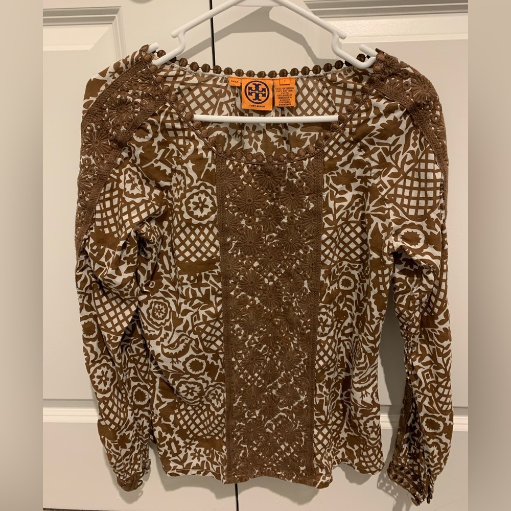 Tory Burch Floral Embroidered Blouse